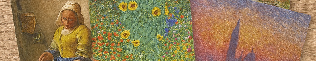 Schilderijen van beroemde schilders op servetten