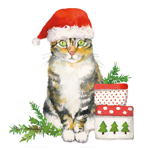 PPD Lunch servetten - Christmas Kitty PPD Lunch servetten - Christmas Kitty