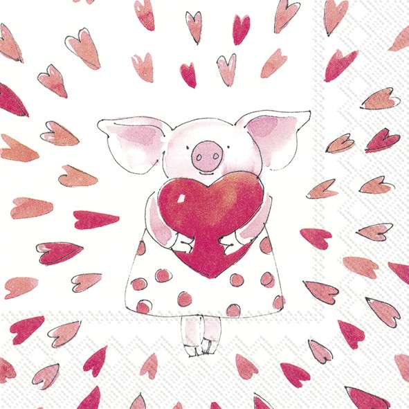 IHR Cocktail servetten - Piggy 'love'
