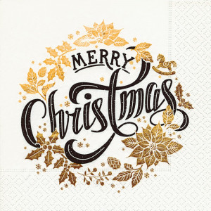 P+D - Lunch servetten - Christmas wreath
