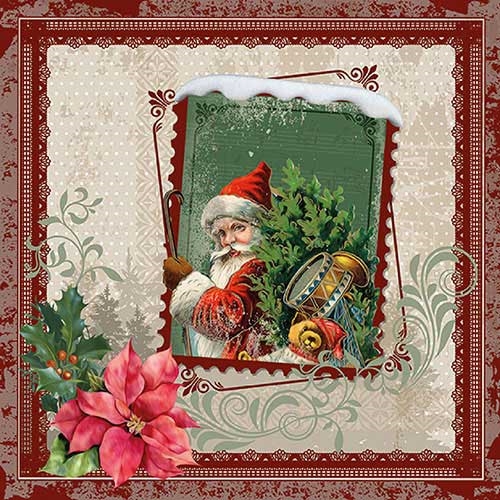 Ambiente - Lunch servetten - Santa Stamp