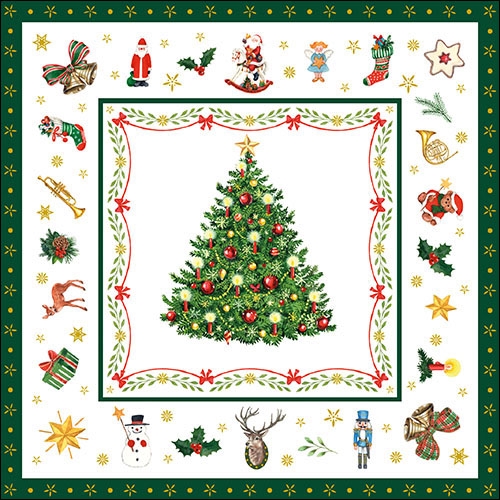 Ambiente - Lunch servetten - Christmas Evergreen White