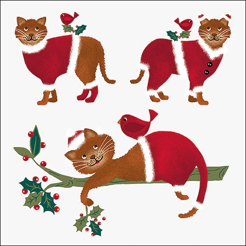 Ambiente Lunch Servetten - Dressed Cats White