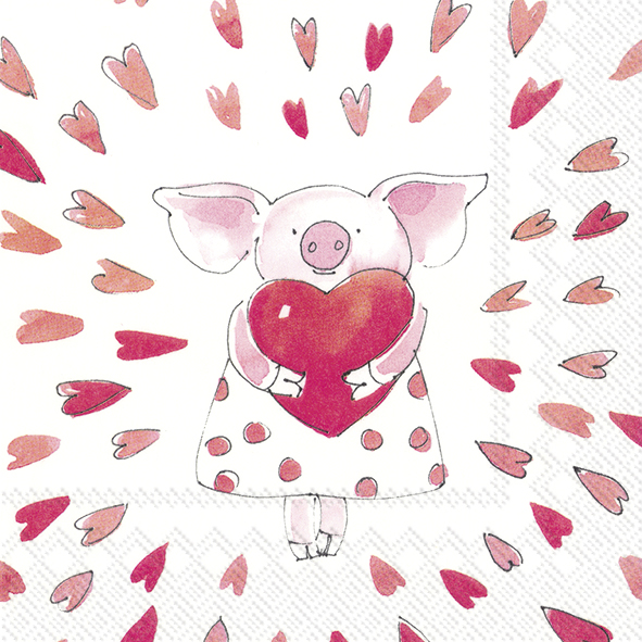 IHR Lunch servetten - Piggy 'love'