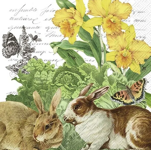 IHR Lunch servetten - Hare cabbage IHR Lunch servetten - Hare cabbage