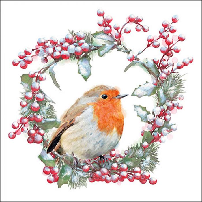 Ambiente - Lunch servetten - Robin In Wreath