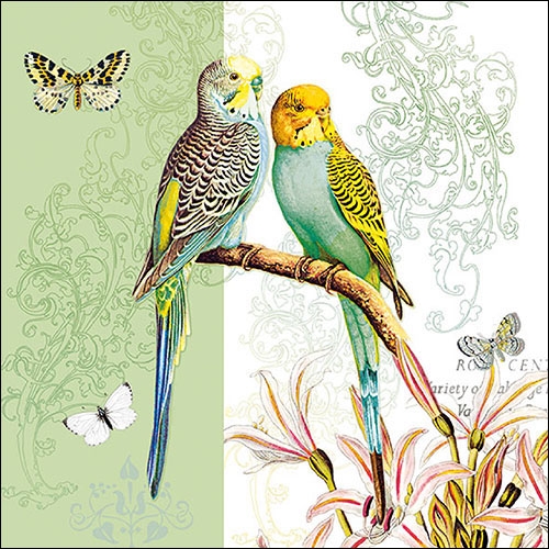 Ambiente Lunch Servetten - Budgies Green