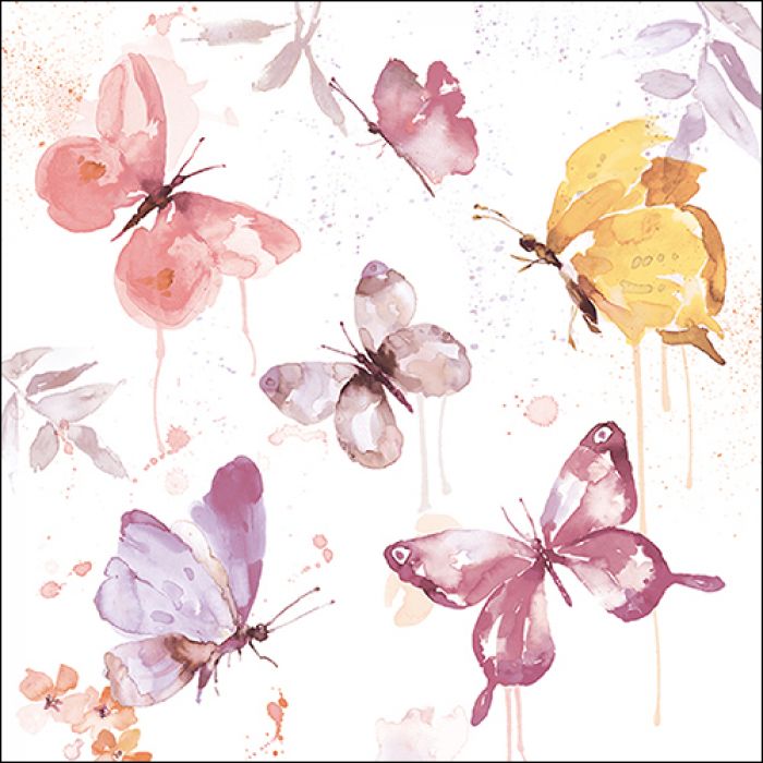 Ambiente Lunch Servetten - Butterfly Collection Rose