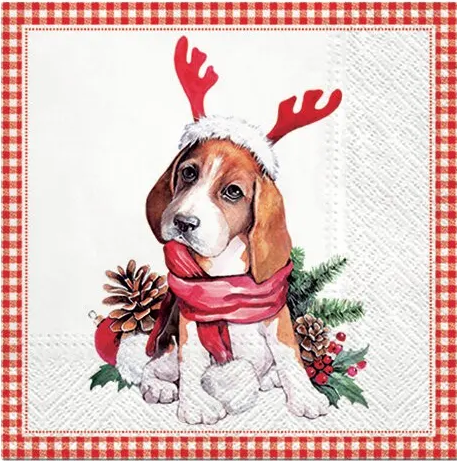 PAW Lunch servetten - Santa dog PAW Lunch servetten - Santa dog