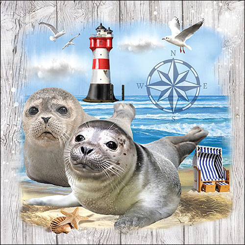 Ambiente Lunch Servetten - Seal Couple