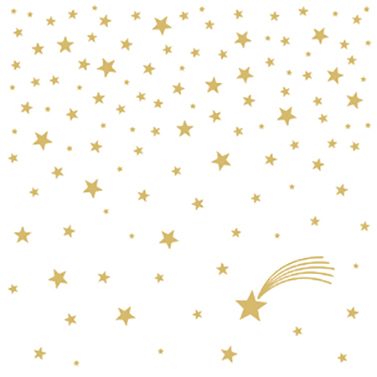 Lunch servetten - Shooting Star white+gold