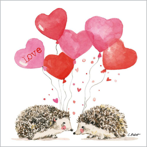 PPD Lunch servetten - Hedgehogs in love - Valentijn PPD Lunch servetten - Hedgehogs in love - Valentijn
