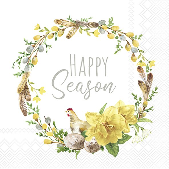 IHR - Lunch servetten - Helene white gray IHR - Lunch servetten - Helene white gray