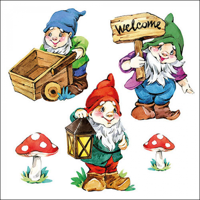 Ambiente Lunch Servetten - Garden gnomes