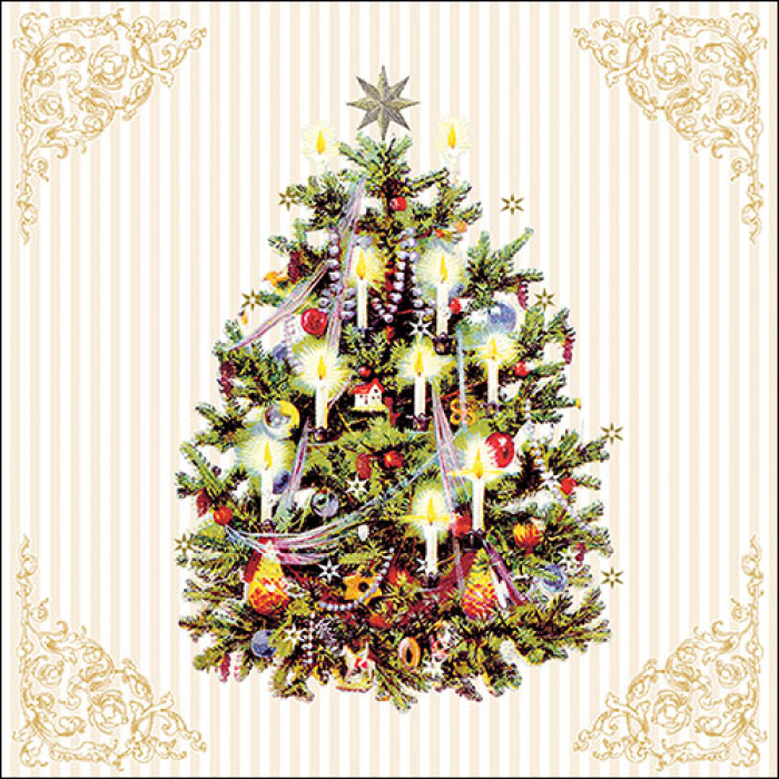 Ambiente Lunch servetten - X-mas tree cream