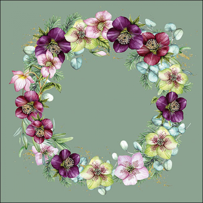 Ambiente - Lunch servetten - Christmas Rose Green Ambiente - Lunch servetten - Christmas Rose Green