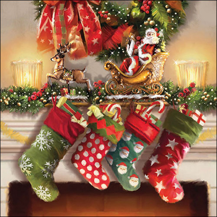Lunch Servetten - Hanging stockings