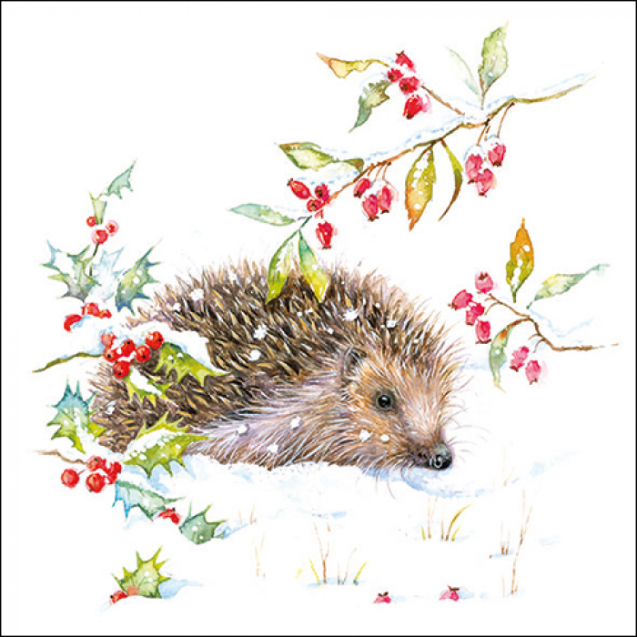 Ambiente - Lunch servetten - Hedgehog in winter Ambiente - Lunch servetten - Hedgehog in winter