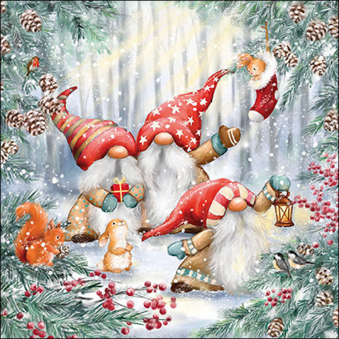 Ambiente - Lunch servetten - Gnomes snowy forest