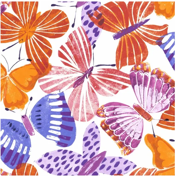 P+D Lunch servetten - Colorful butterflies