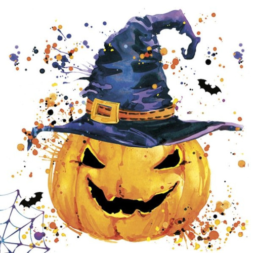Daisy - Lunch servetten - Creepy pumkin with splashes