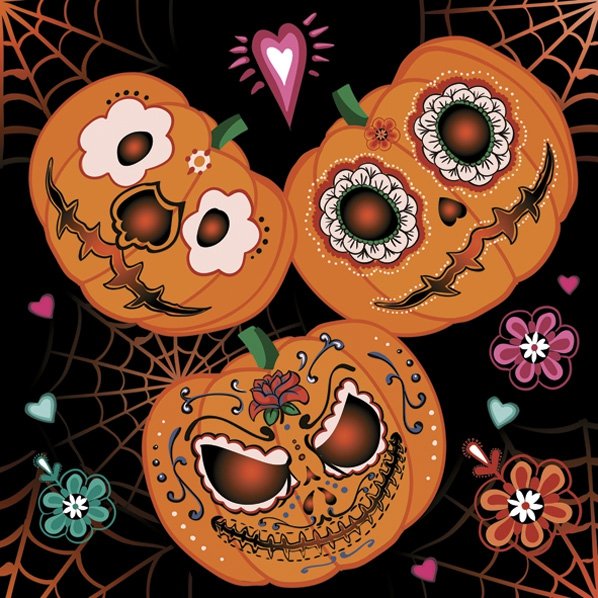 Daisy Lunch servetten - Mexican pumpkins