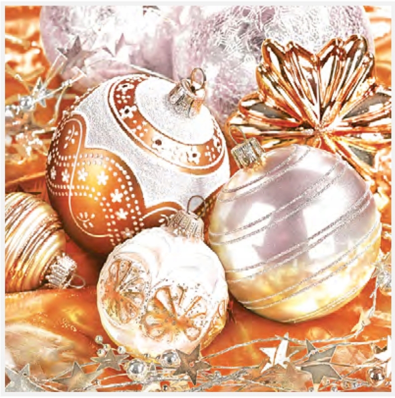 Maki Lunch servetten - Shiny gold baubles