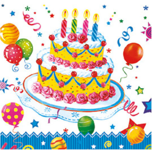 Daisy - Lunch servetten - Birthday cake Daisy - Lunch servetten - Birthday cake