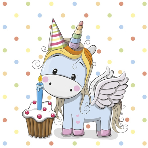 Daisy - Lunch servetten - Sweet Unicorn with Pastel Dots