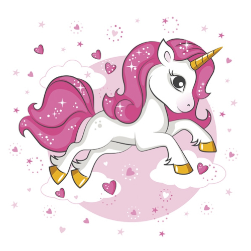 Daisy - Lunch servetten - Pink Heart Unicorn Daisy - Lunch servetten - Pink Heart Unicorn