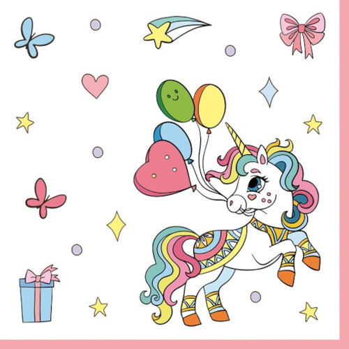 Daisy Lunch servetten - Colourful Unicorns