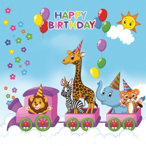 Maki - Lunch servetten - Happy Birthday Train