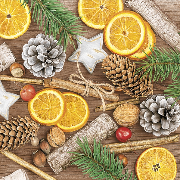 Maki - Lunch servetten - Winter Decorations with Cinnamon and Nuts