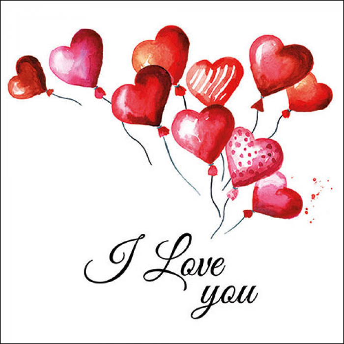 Ambiente Lunch Servetten - Love balloons