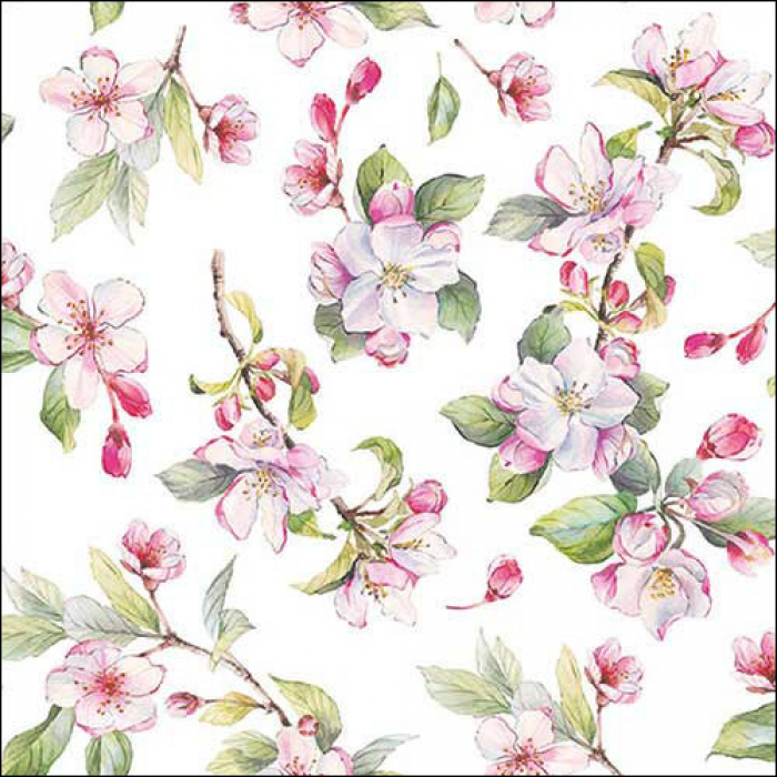 Ambiente - Lunch servetten - Spring blossom white
