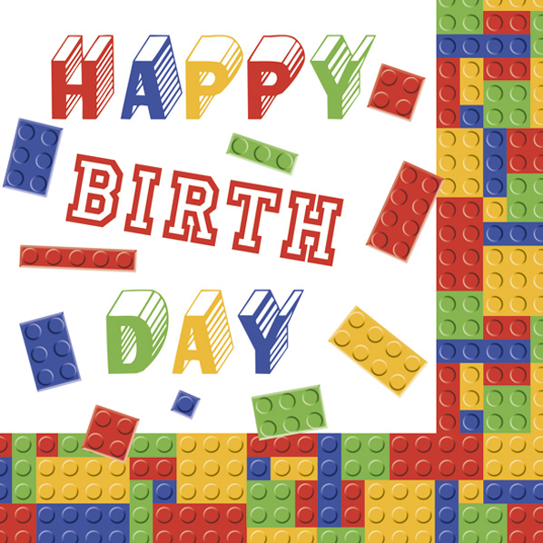 Daisy Lunch servetten - Building Blocks Birthday Daisy Lunch servetten - Building Blocks Birthday