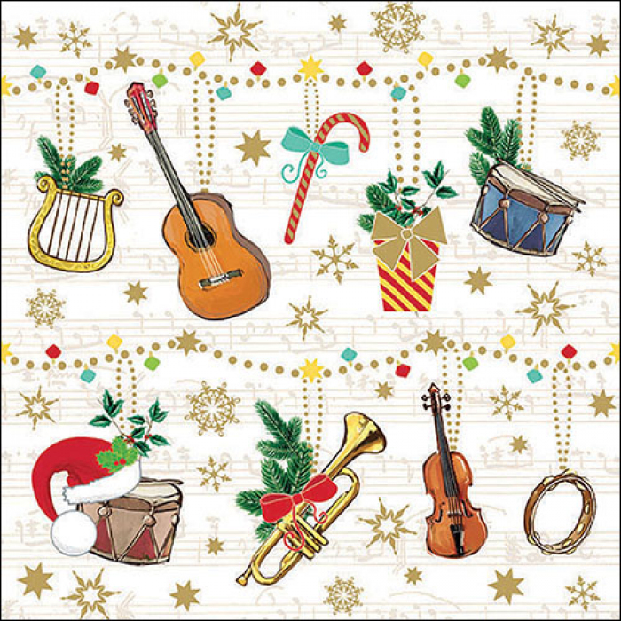 Ambiente Lunch Servetten - Christmas instruments