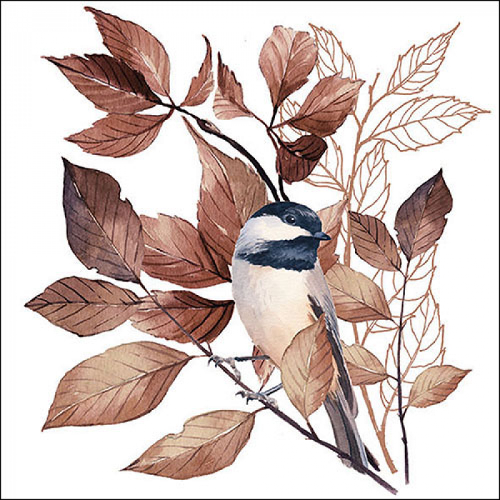 Ambiente Lunch Servetten - Lovely chickadee white