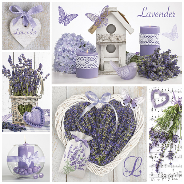 Daisy - Lunch servetten - Lavender Collage Daisy - Lunch servetten - Lavender Collage