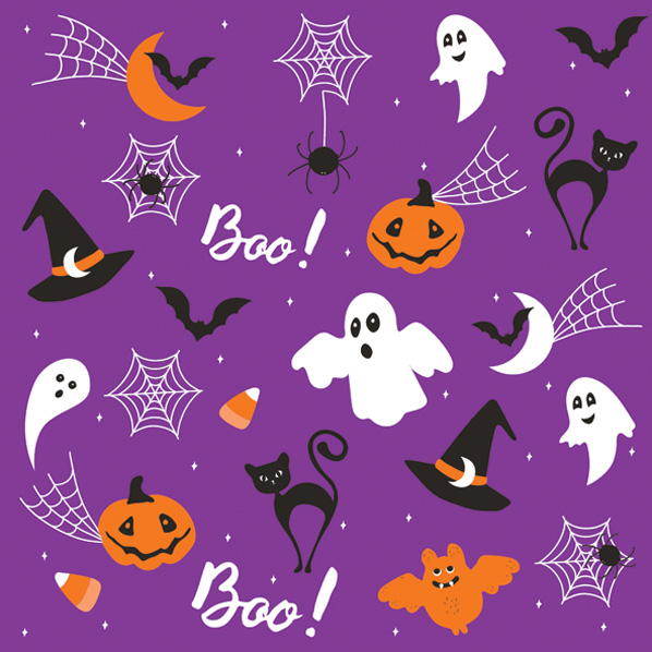 Daisy - Lunch servetten - Halloween graphics purple
