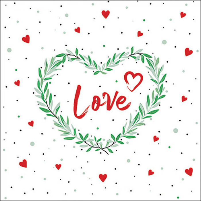 Ambiente Lunch Servetten - Lots of love red Ambiente Lunch Servetten - Lots of love red