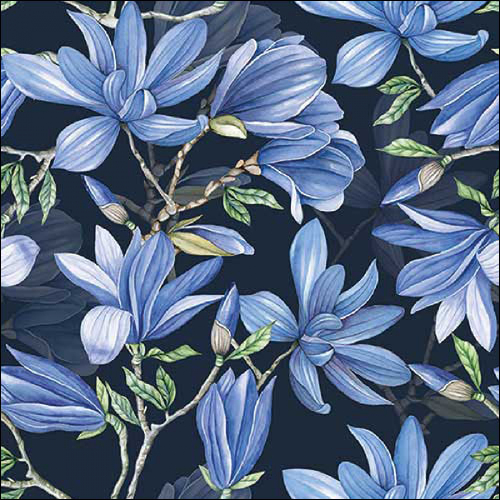 Ambiente - Lunch servetten - Magnolia acuminata blue