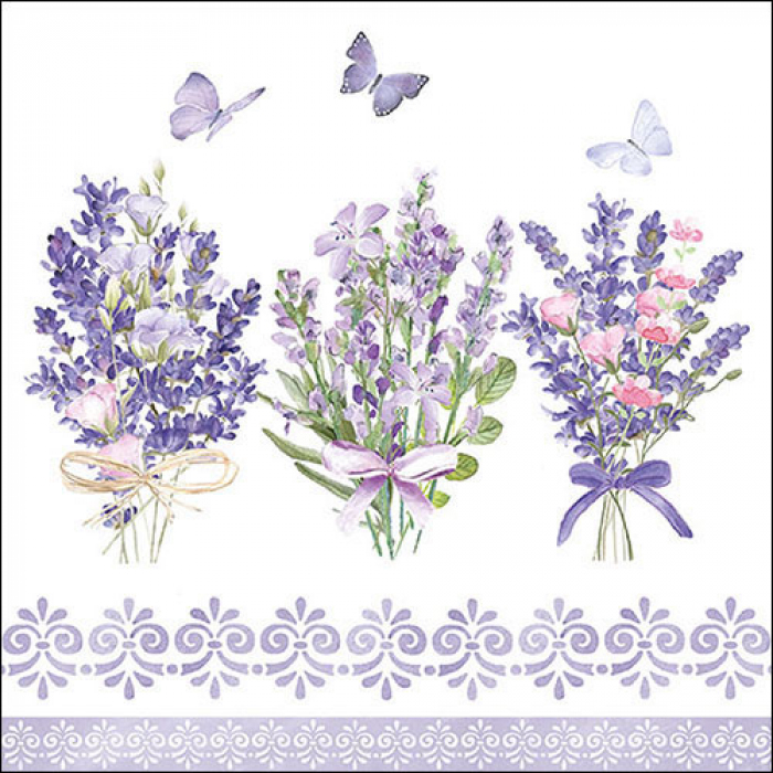 Ambiente - Lunch servetten - Lovely lavender white