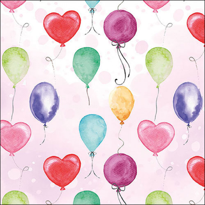 Ambiente Lunch Servetten - Flying balloons pink Ambiente Lunch Servetten - Flying balloons pink