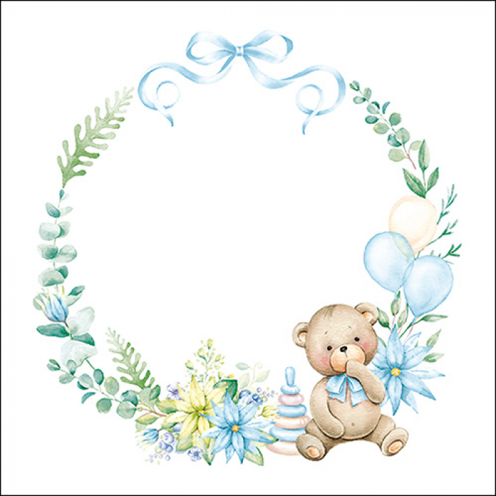 Ambiente Lunch Servetten - Baby teddy bear blue