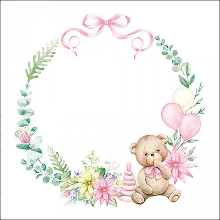 Ambiente Lunch Servetten - Baby teddy bear pink