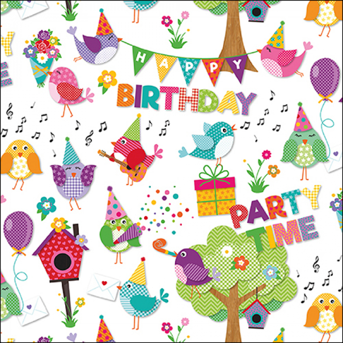 Ambiente Lunch Servetten - Party time white Ambiente Lunch Servetten - Party time white