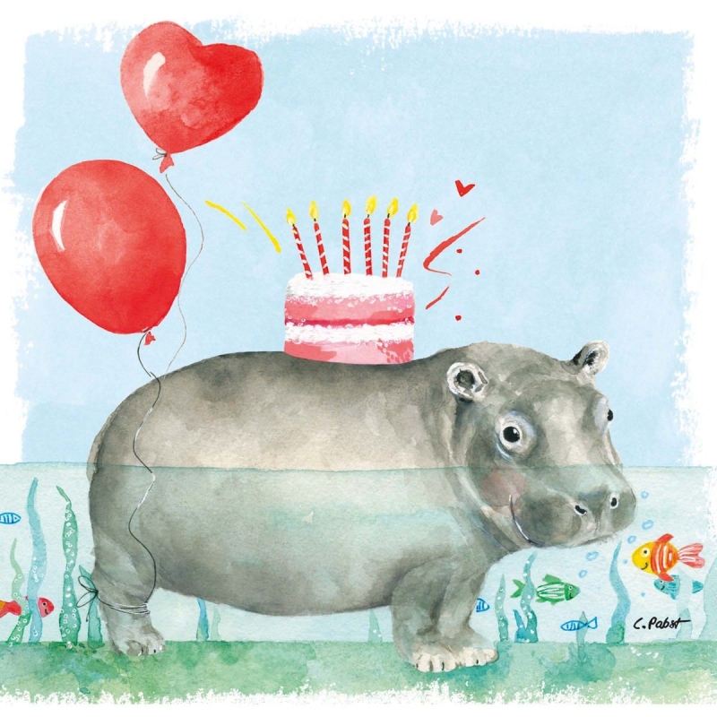 PPD Lunch servetten - Happy Hippo