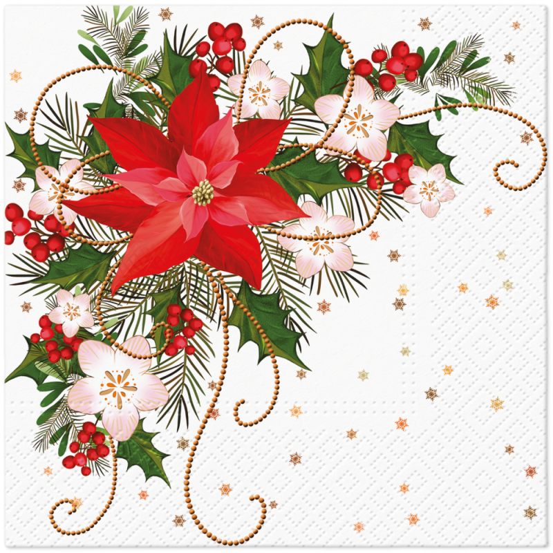 PAW - Lunch servetten - Poinsettia Composition