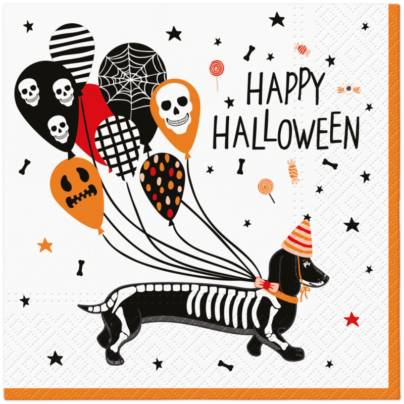PAW - Lunch servetten - Spooky dachshund
